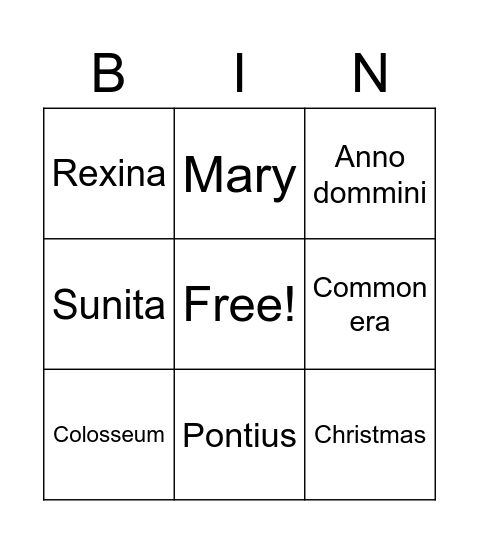 Spread of Christianity Bingo Card