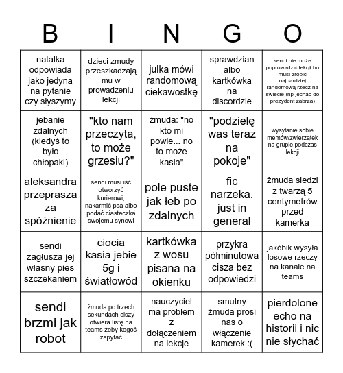 2 human 5 Bingo Card