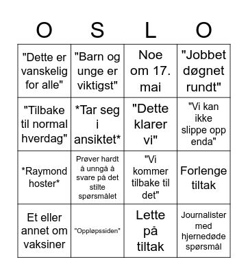 Pressekonferanse i Oslo Bingo Card