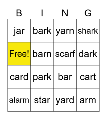 ar BINGO Card