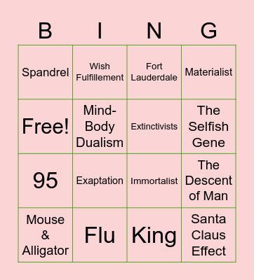 Bering Bingo Card