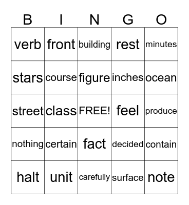 Fry's Fifth 100 (419-437 & Review) Bingo Card