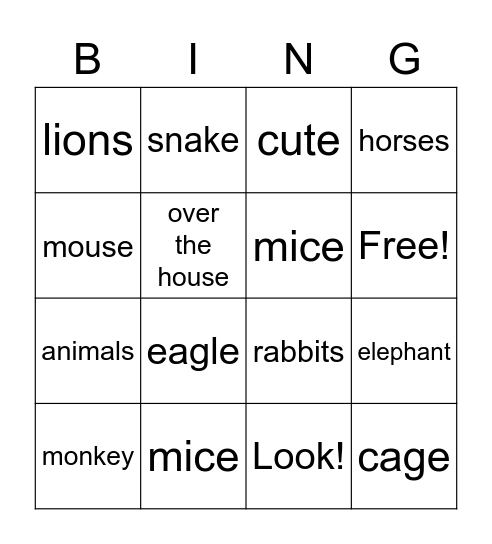 Unit 17 Bingo Card
