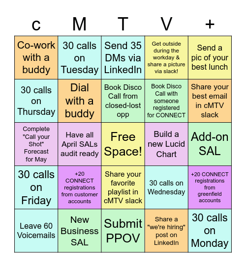 cMTV+ Final Push Bingo Card