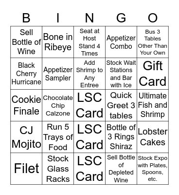 CJ Server BINGO Card