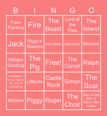 LOTF Bingo Card