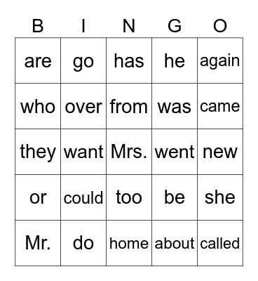 Red 30 Bingo Card