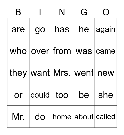 Red 30 Bingo Card