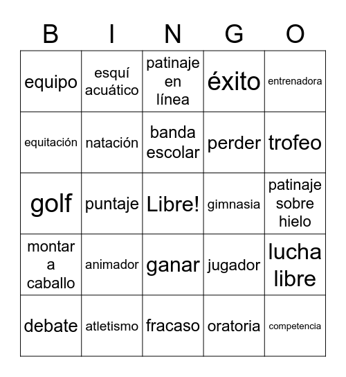 Las Actividades Bingo Card