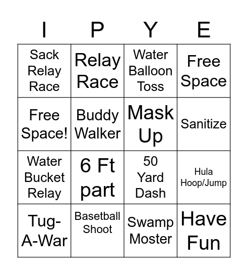 Field Day Bing0 Bingo Card