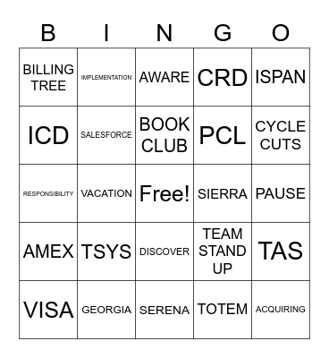 Implementation Services Bingo Card