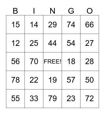 Birthday Party Bingo Card