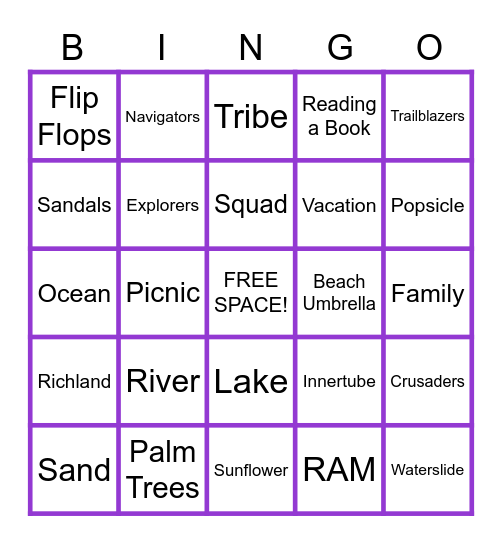 2021 Community Champions! Bingo Card