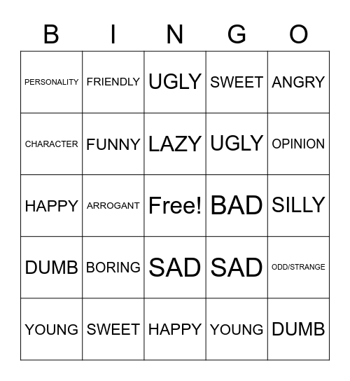 Review Unit 4 Bingo Card