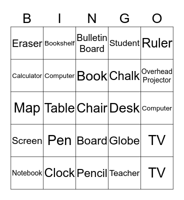 The CLASSROOM Bingo Card