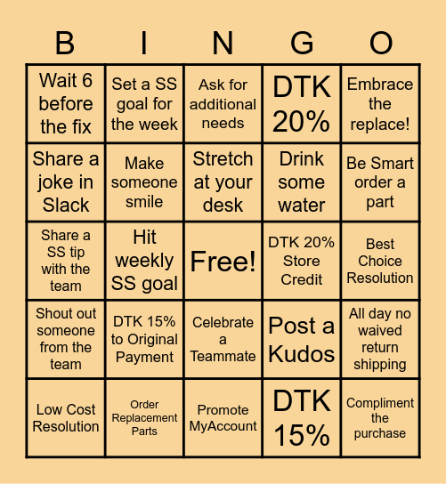 Week 4 SS BINGO Card