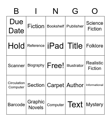 Library Terms Bingo Card