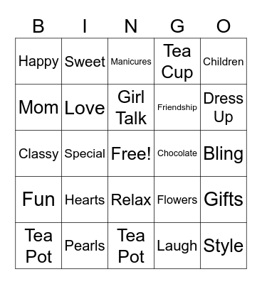 Mother's Day Bingo Card