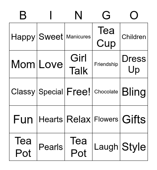 Mother's Day Bingo Card