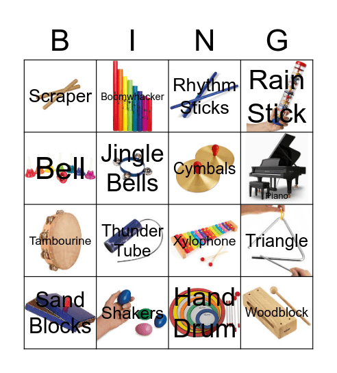 Class Instrument Bingo Card