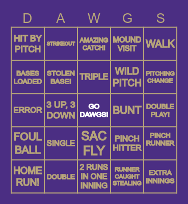 HUSKY BASEBALL BINGO 2021 Bingo Card