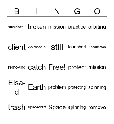 Space Trash Bingo Card