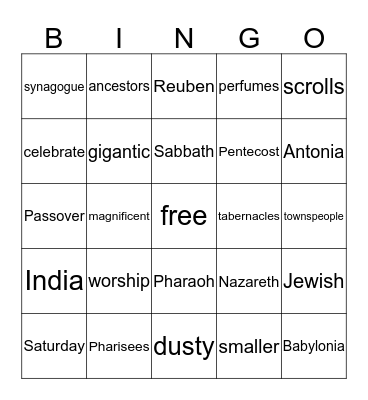 Lion's Bingo Card