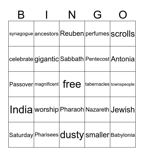 Lion's Bingo Card