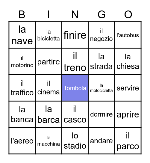 Capitolo 7 Bingo Card