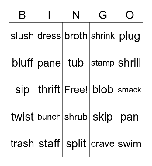 Find the Word Bingo Card