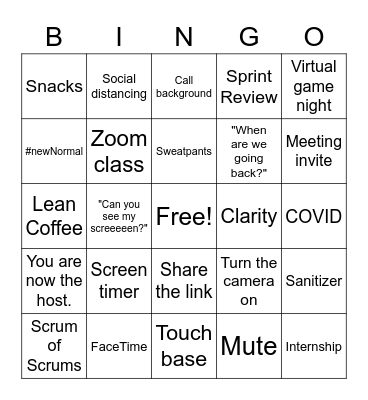 Lean Coffee BINGO Card