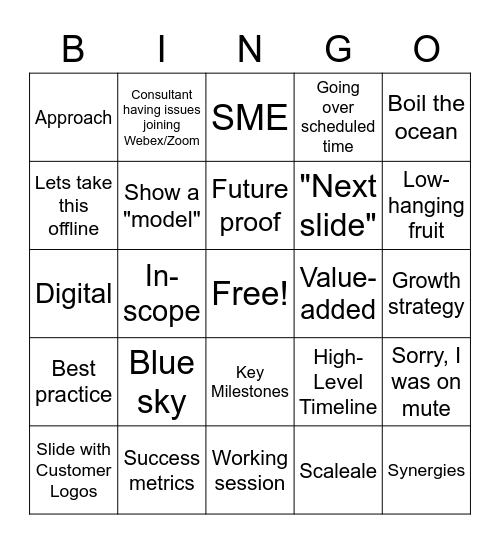 Consulting Bingo Card