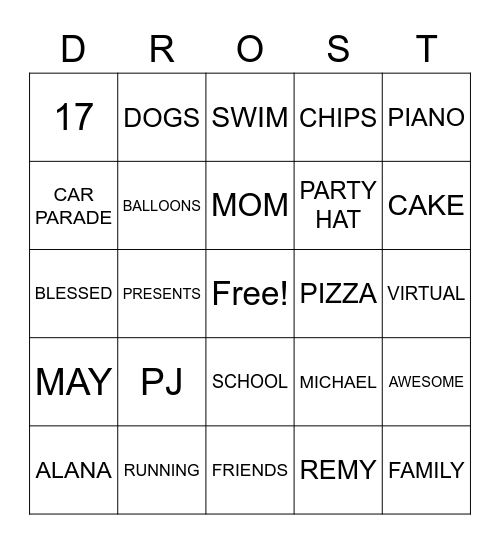 HAPPY BIRTHDAY ALANA! Bingo Card