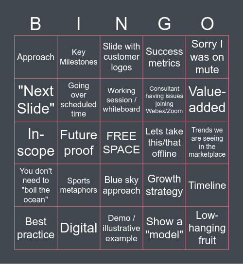 Consulting Bingo Card