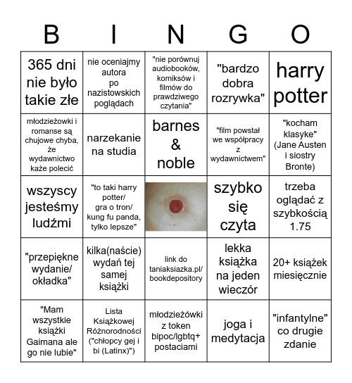 polski booktube Bingo Card