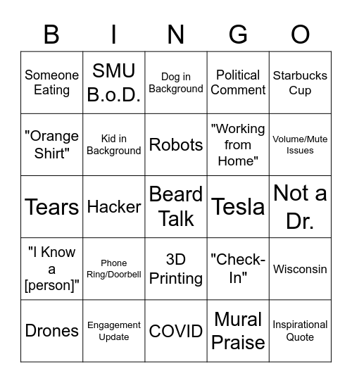 Zoom Bingo Card