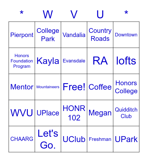 Life After Freshman Year Bingo Card