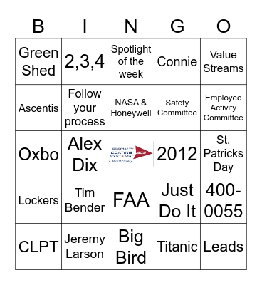 SCS Bingo Card