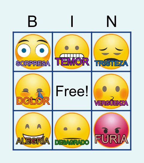 BINGO DE EMOCIONES Bingo Card