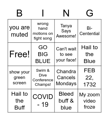 BUFF & BLUE BINGO Card