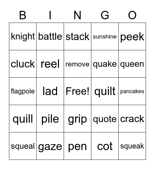 FUN FRIDAY ACTIVITY Bingo Card