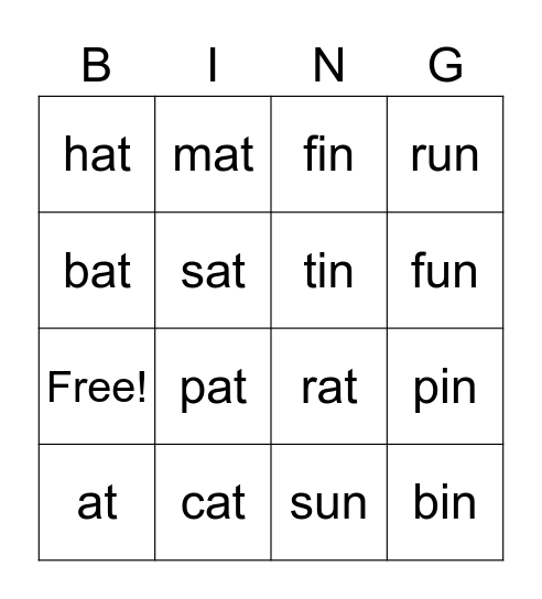 Sight Word Bingo (2) Bingo Card