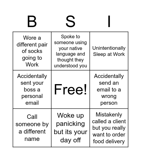 NEVER HAVE I EVER Bingo Card