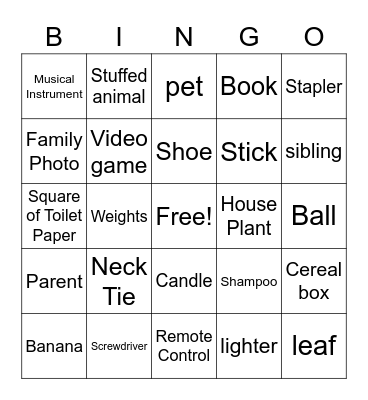 Activity Day's Bingo Card