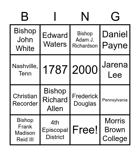 AME Bingo Card