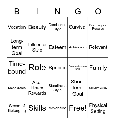 Building Futures Bingo Card