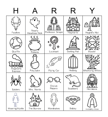 Harry Potter and the Chamber of Secrets Bingo Card