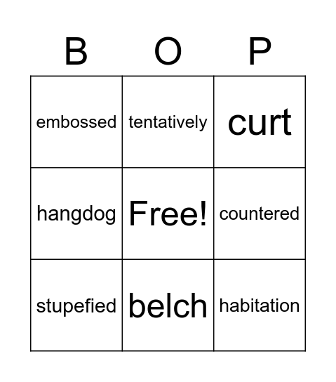 Among The Hidden 5-8 Bingo Card