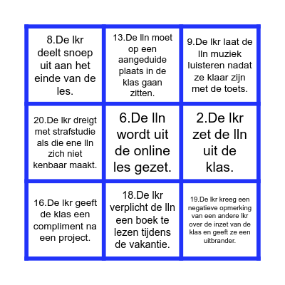 PEDAGOGISCH HANDELEN Bingo Card