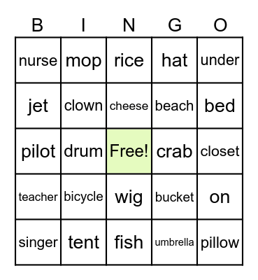 Earth Vocabulary Bingo Card